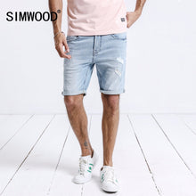 SIMWOOD New 2019 Summer Denim Shorts Men Fashion Hole Ripped Jeans Casual Cotton Slim Fit High Quality Brand Clothing 180196